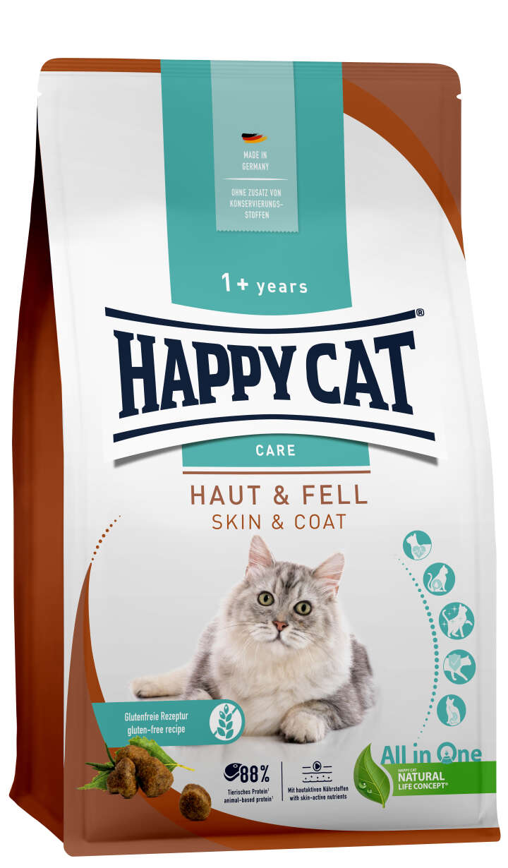 HAPPY CAT Katzen-Trockenfutter Sensitive Haut & Fell